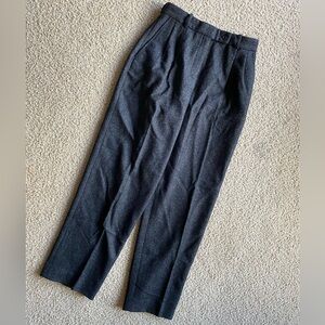 Magaschoni Collection Dark Gray Wool Pleated Pants